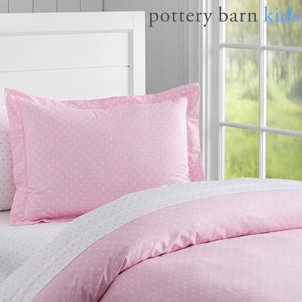 Pottery Barn Kids Pink Polka Dot Duvet Cover